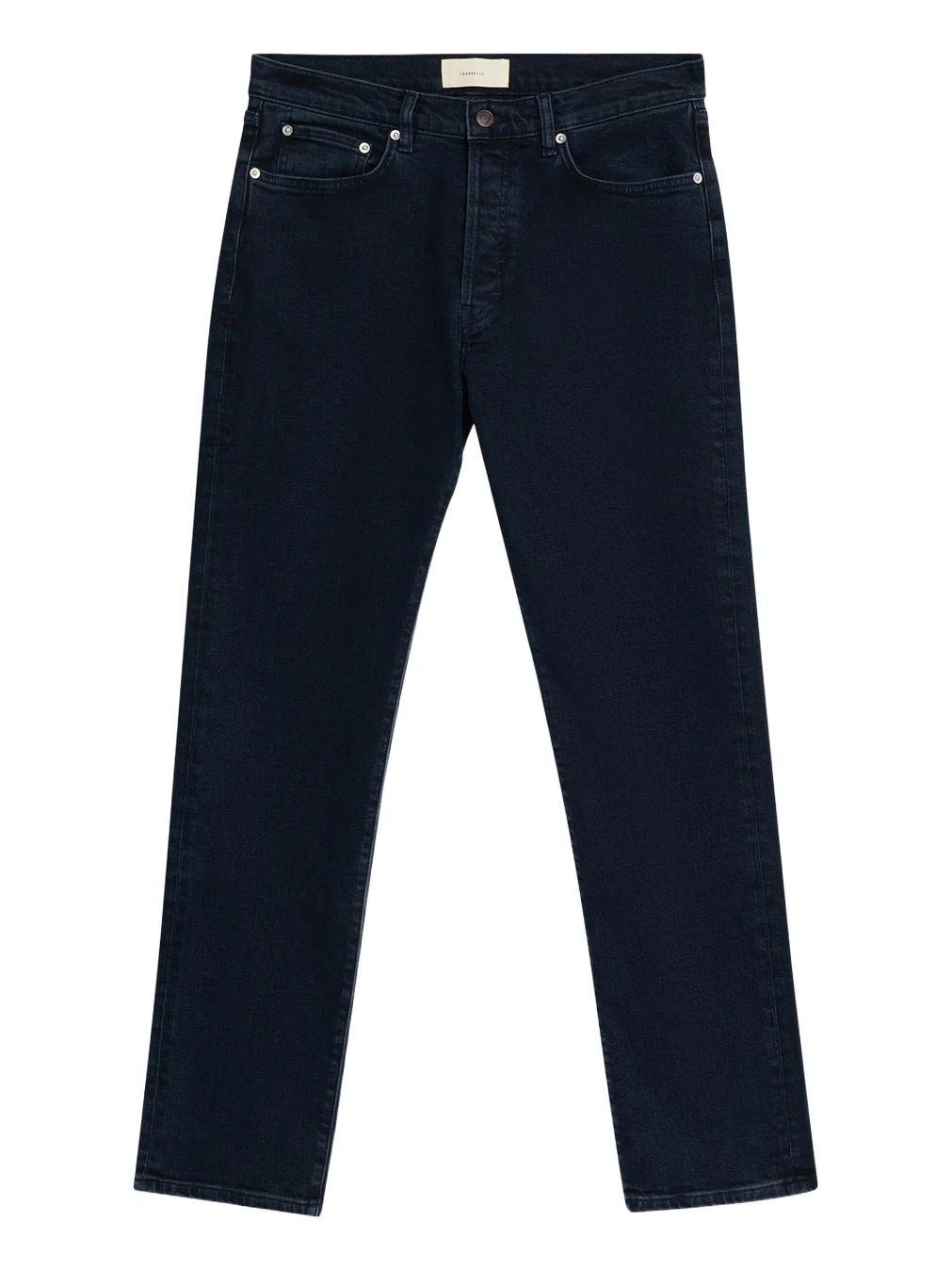 Men's Casual Dark Blue Denim Straight-Leg Jeans