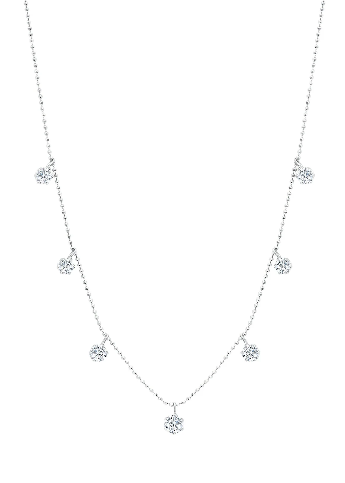 18K White Gold Medium Floating Diamond Necklace 18K White Gold Medium Floating Diamond Necklace