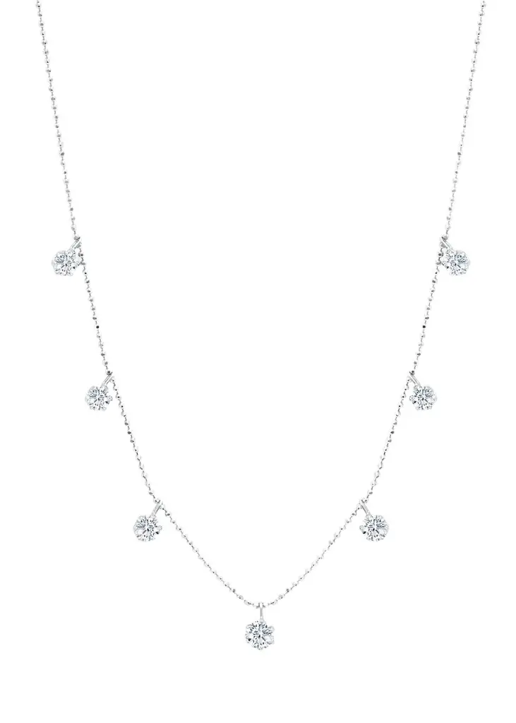 Graziela Gems 18K White Gold Medium Floating Diamond Necklace | Image 1 Graziela Gems 18K White Gold Medium Floating Diamond Necklace | Image 1