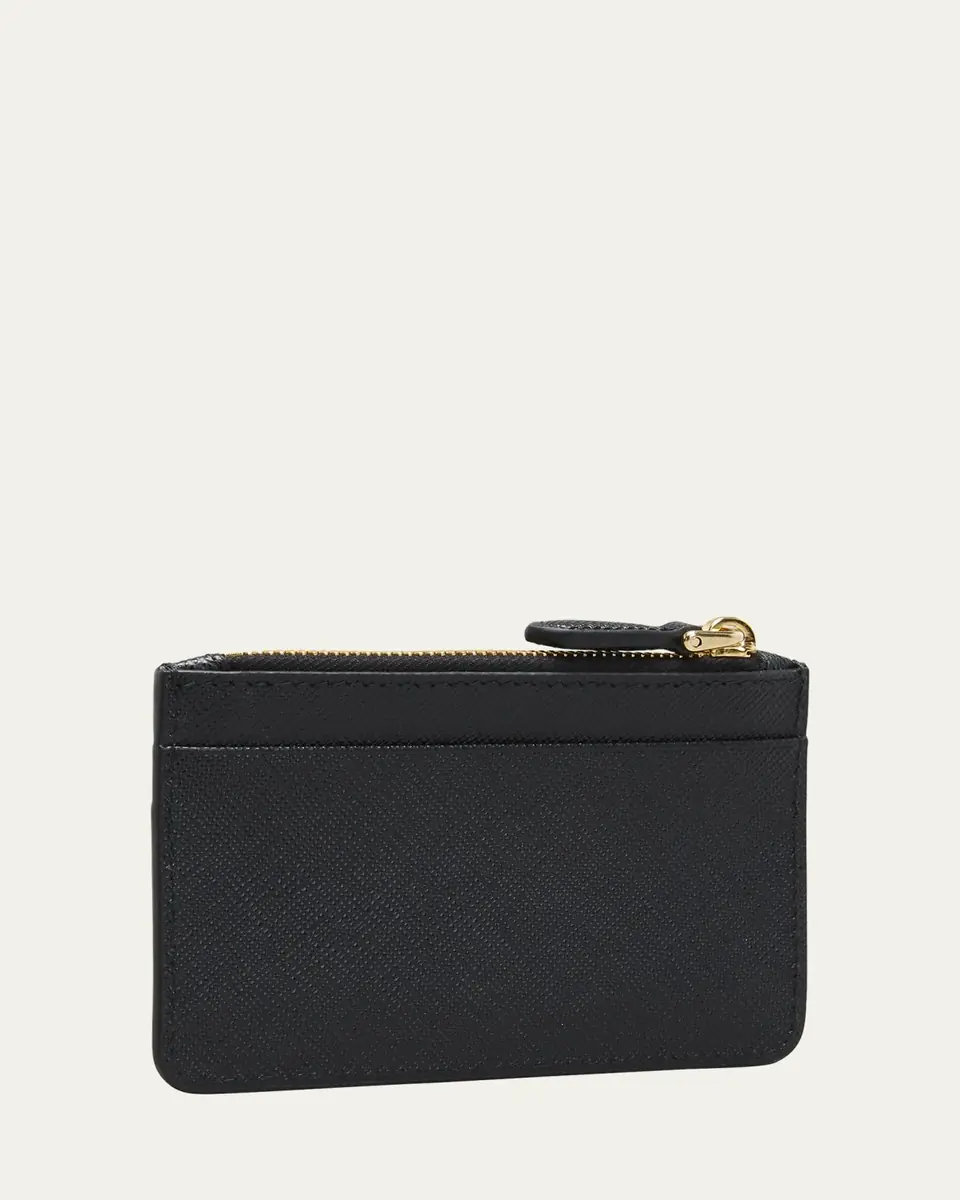 Prada Saffiano Card Case with Triangle Snap | Thumbnail 3