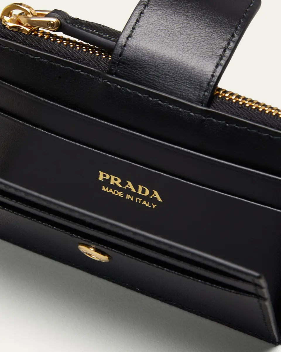 Prada Saffiano Card Case with Triangle Snap | Thumbnail 4