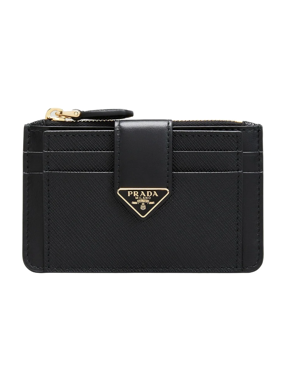 Saffiano Card Case with Triangle Snap Saffiano Card Case with Triangle Snap
