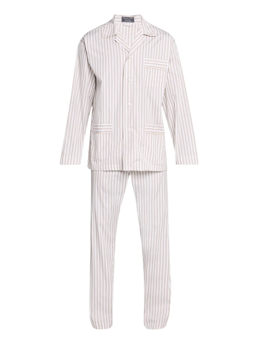 Men's Cotton Pinstripe Long Pajama Set