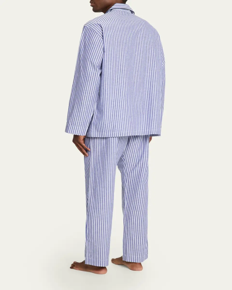Bergdorf Goodman Men's Striped Cotton Pajama Shirt | Thumbnail 3 Bergdorf Goodman Men's Striped Cotton Pajama Shirt | Thumbnail 3