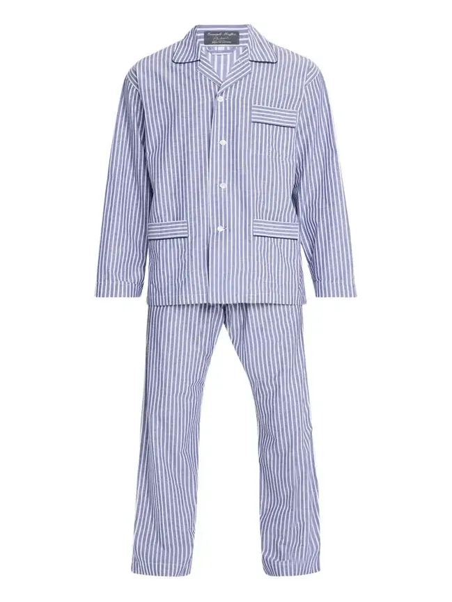 Men's Striped Cotton Pajama Shirt
