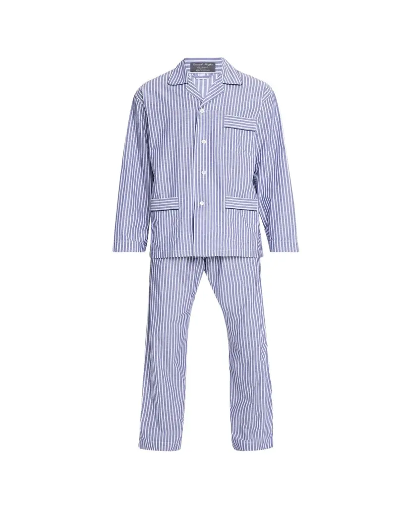 Bergdorf Goodman Men's triped Cotton Pajama Shirt | Image 1 Bergdorf Goodman Men's triped Cotton Pajama Shirt | Image 1