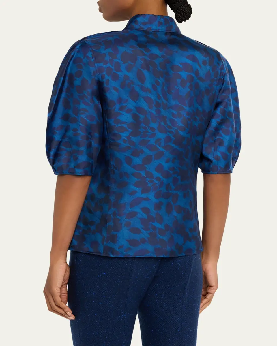 Gabriela Hearst Sansi Leaf-Print Silk Twill Top | Thumbnail 3