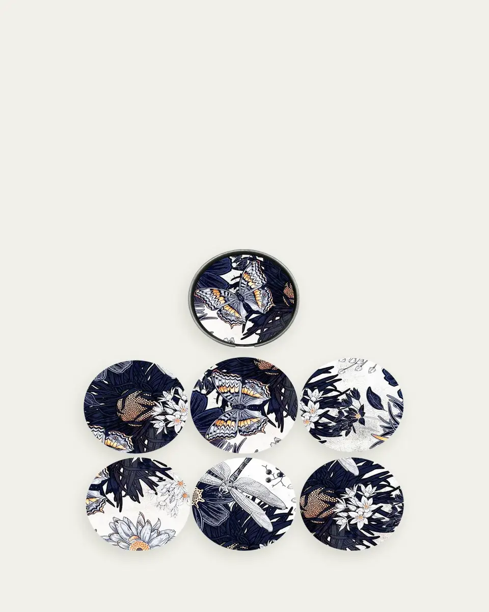 Nomi K Dragonfly Lacquered Wood Coasters, Set of 6 | Thumbnail 2