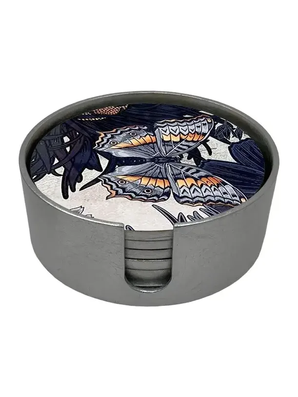 Nomi K Dragonfly Lacquered Wood Coasters, Set of 6