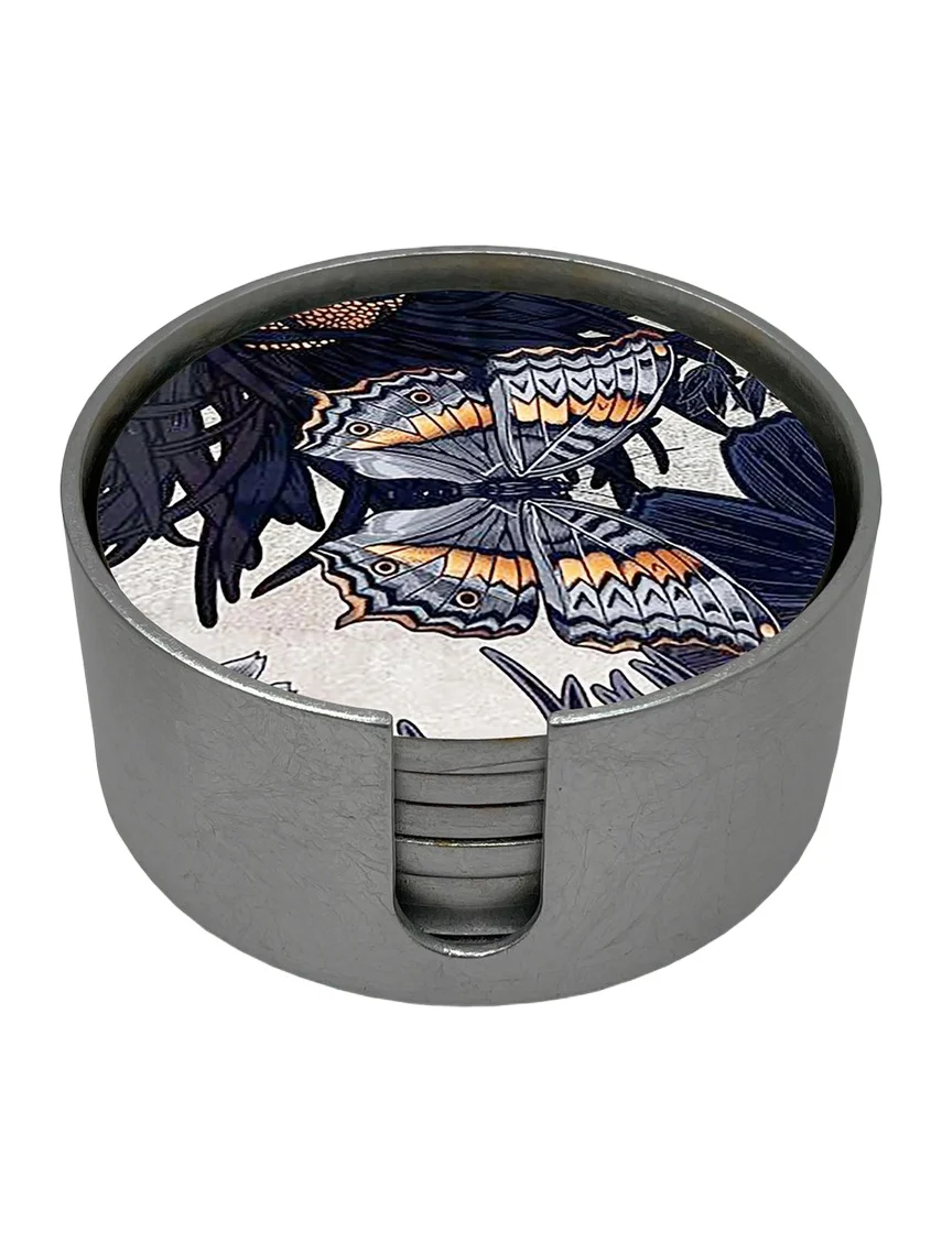Nomi K Dragonfly Lacquered Wood Coasters, Set of 6