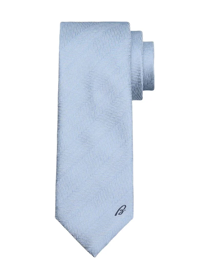 Men's Embroidered Herringbone Silk Tie Men's Embroidered Herringbone Silk Tie