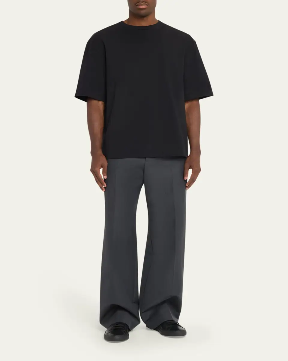 MORDECAI Men's Jersey Back-Stripe Oversized Crewneck T-Shirt | Thumbnail 2 MORDECAI Men's Jersey Back-Stripe Oversized Crewneck T-Shirt | Thumbnail 2