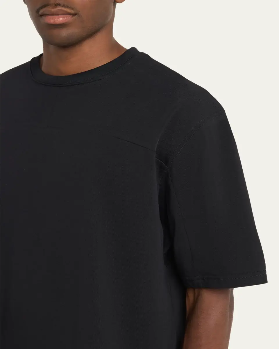 MORDECAI Men's Jersey Back-Stripe Oversized Crewneck T-Shirt | Thumbnail 5 MORDECAI Men's Jersey Back-Stripe Oversized Crewneck T-Shirt | Thumbnail 5