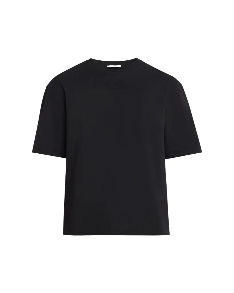 MORDECAI Men's Jersey Back-Stripe Oversized Crewneck T-Shirt