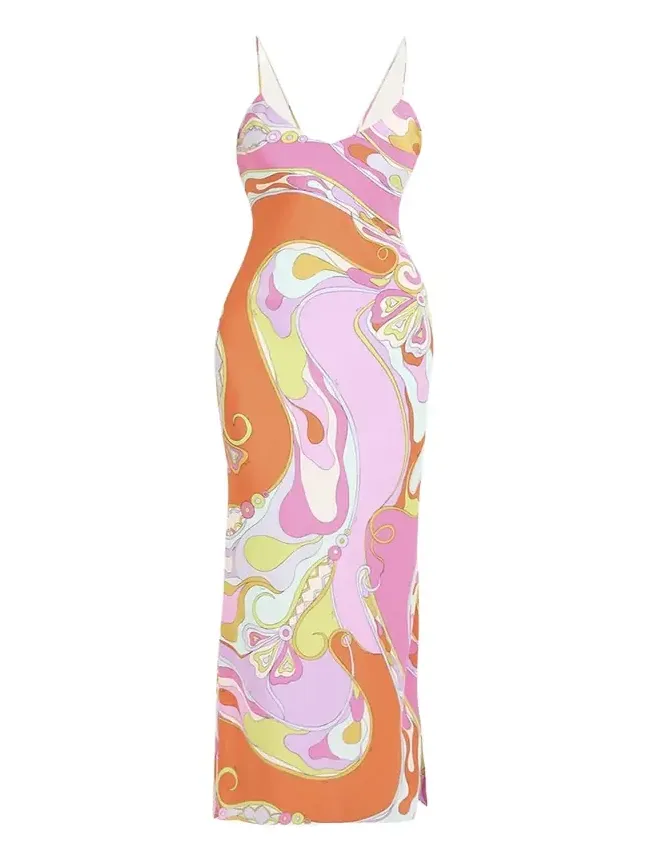 Orchidee Silk Crepe De Chine Maxi Dress Orchidee Silk Crepe De Chine Maxi Dress