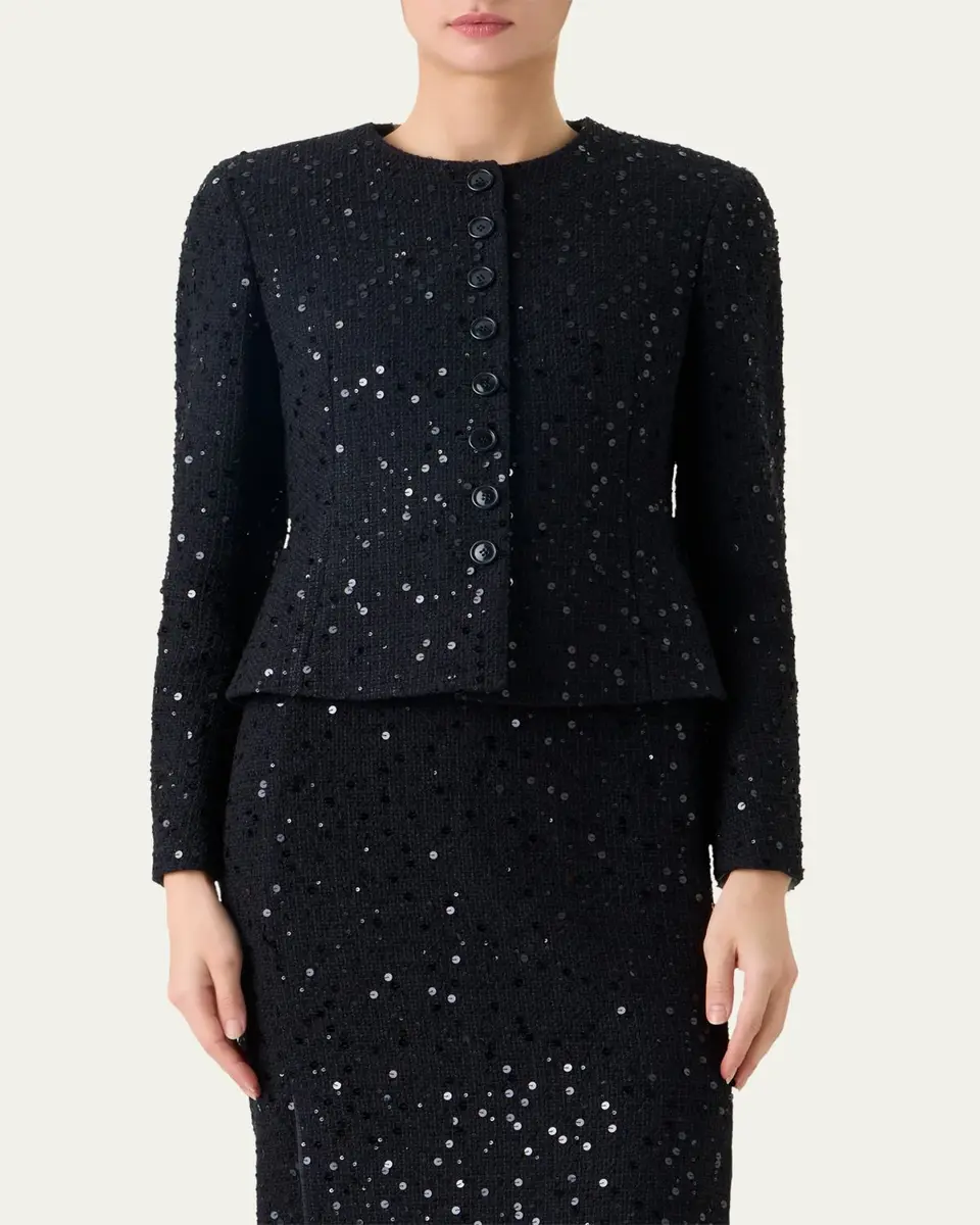 Akris Kelis Sequined Tweed Jacket | Thumbnail 4 Akris Kelis Sequined Tweed Jacket | Thumbnail 4