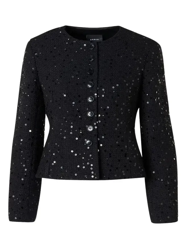 Akris Kelis Sequined Tweed Jacket
