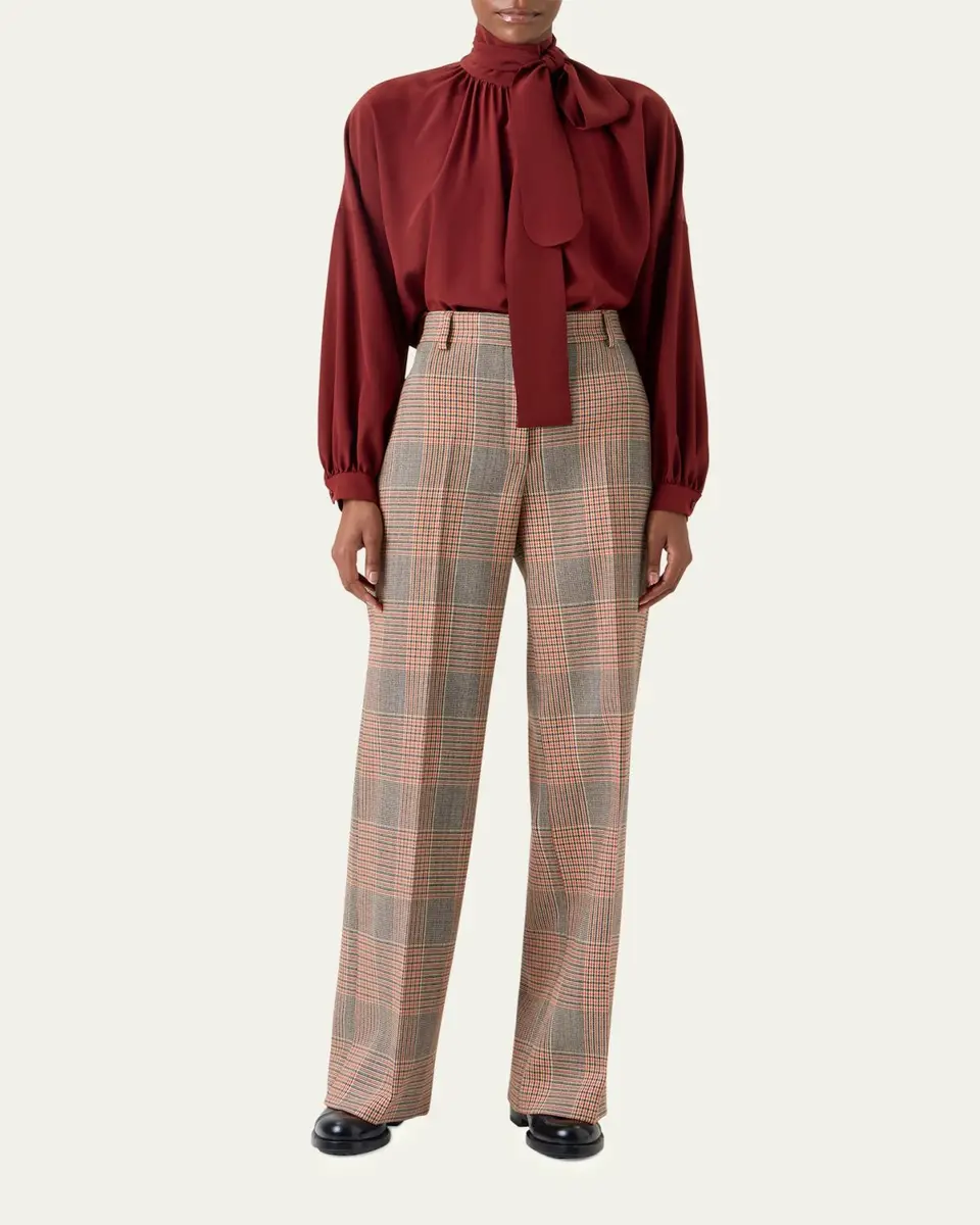 Akris punto Mock-Neck Bow Tie Silk Crepe De Chine Blouse | Thumbnail 2 Akris punto Mock-Neck Bow Tie Silk Crepe De Chine Blouse | Thumbnail 2