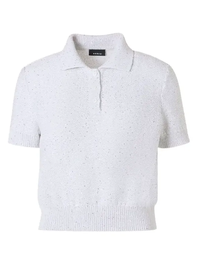 Akris Micro Sequined Short Knit Sweater