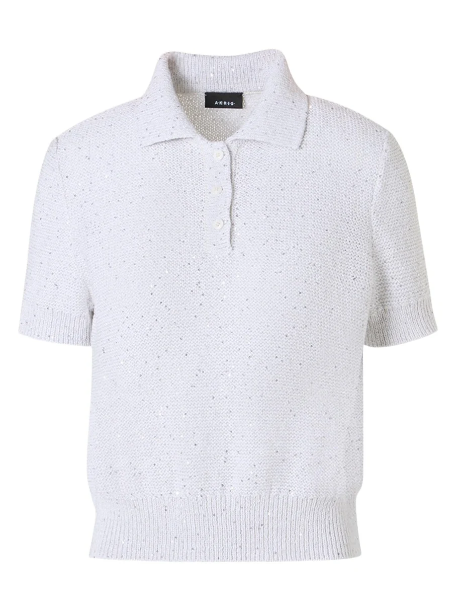 Micro Sequined Short Knit Sweater Micro Sequined Short Knit Sweater