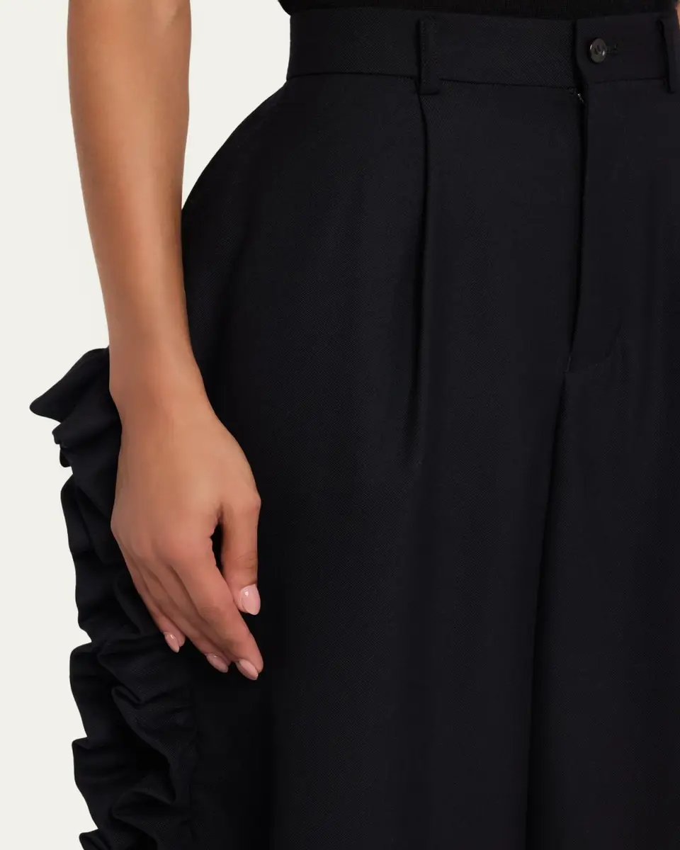 NOIR KEI NINOMIYA Ruffle Button-Side Wide-Leg Ankle Pants | Thumbnail 5