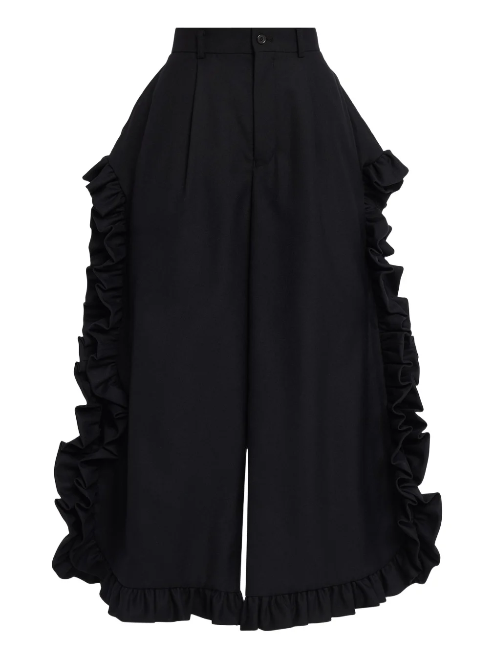 Ruffle Button-Side Wide-Leg Ankle Pants Ruffle Button-Side Wide-Leg Ankle Pants