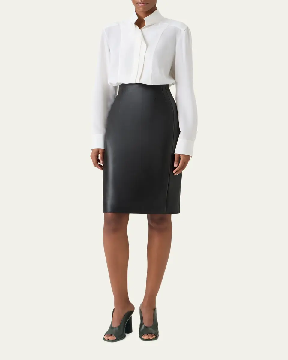 Akris Lamb Nappa Leather Pencil Skirt | Thumbnail 2 Akris Lamb Nappa Leather Pencil Skirt | Thumbnail 2