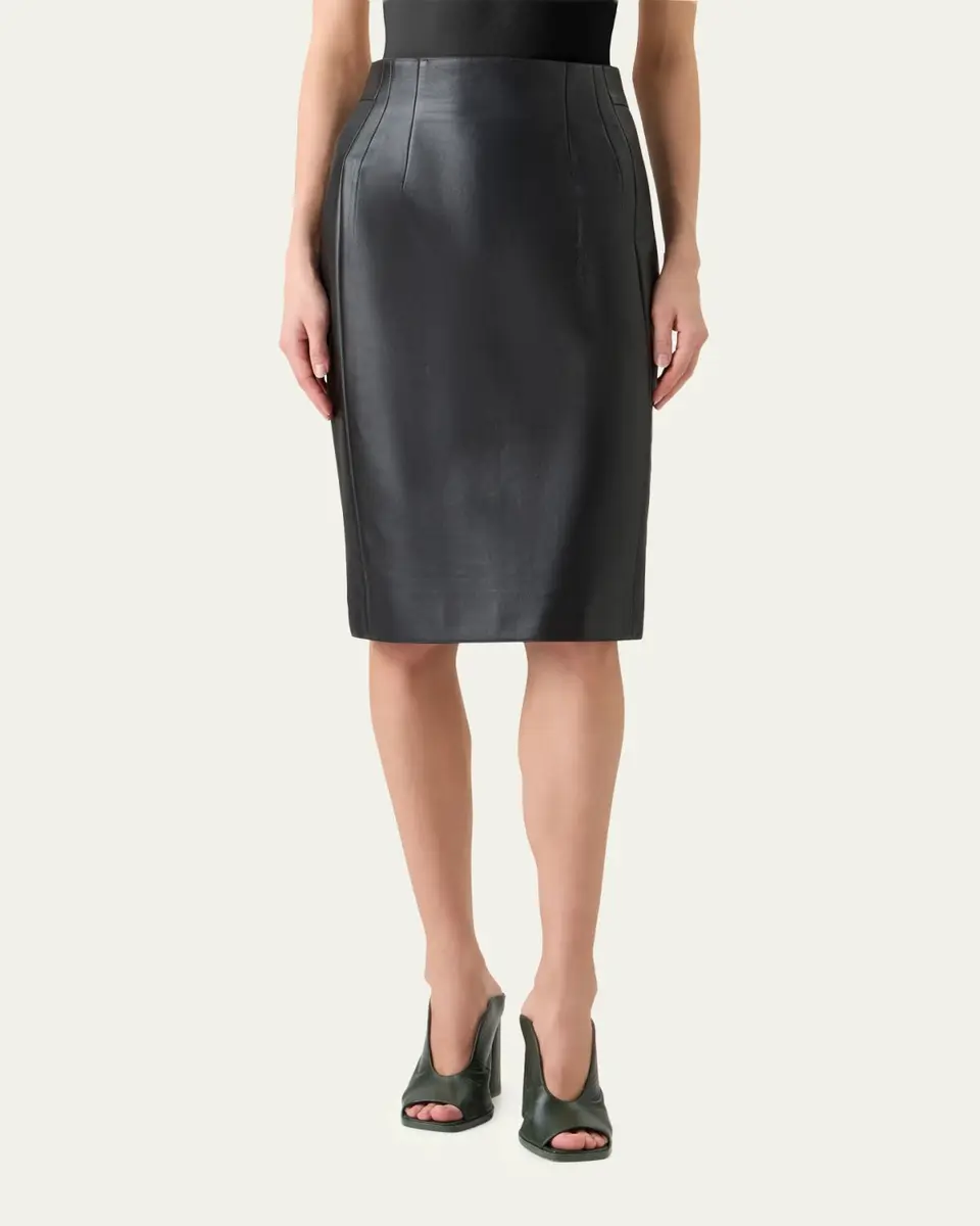 Akris Lamb Nappa Leather Pencil Skirt | Thumbnail 4 Akris Lamb Nappa Leather Pencil Skirt | Thumbnail 4