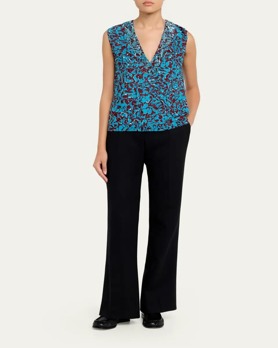 Dries Van Noten V-Neck Sequined Top | Thumbnail 2 Dries Van Noten V-Neck Sequined Top | Thumbnail 2