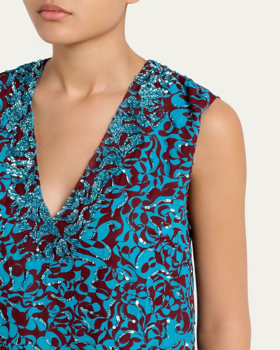 Dries Van Noten V-Neck Sequined Top | Thumbnail 5 Dries Van Noten V-Neck Sequined Top | Thumbnail 5
