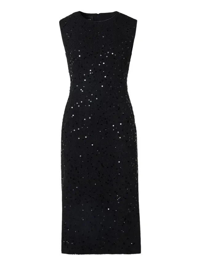 Sequined Tweed Midi Sheath Dress Sequined Tweed Midi Sheath Dress