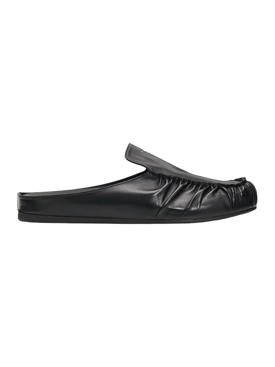 Prada Men's Leather Moc-Toe Mules