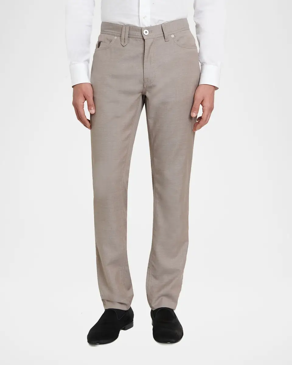 Brioni Men's Wool Slim-Fit Jeans | Thumbnail 4