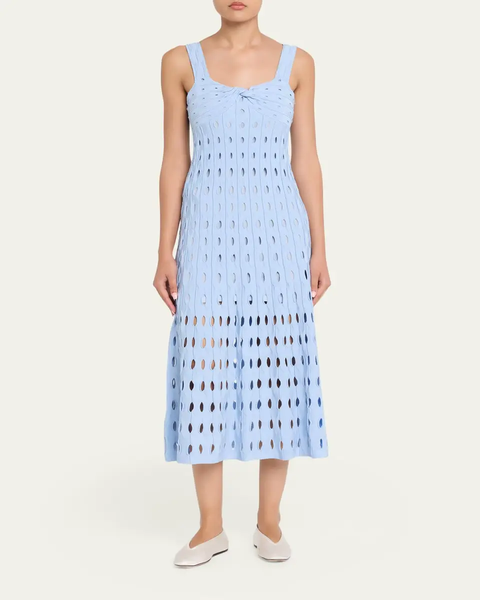 Simkhai Christina Knit Twist-Front Midi Dress | Thumbnail 2 Simkhai Christina Knit Twist-Front Midi Dress | Thumbnail 2