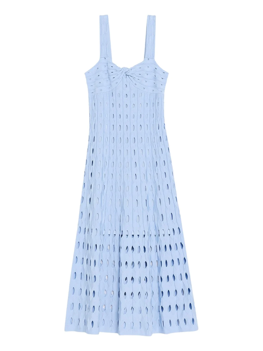 Christina Knit Twist-Front Midi Dress