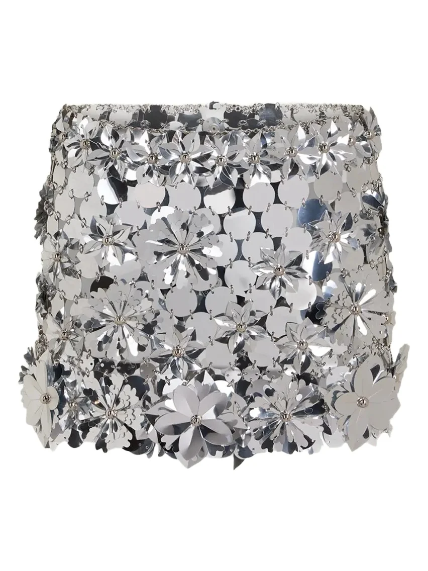 Floral Sequined Mini Skirt Floral Sequined Mini Skirt