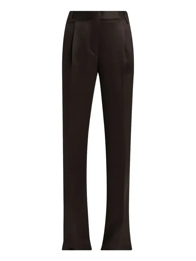 Sharp Grain De Poudre Straight-Leg Trousers
