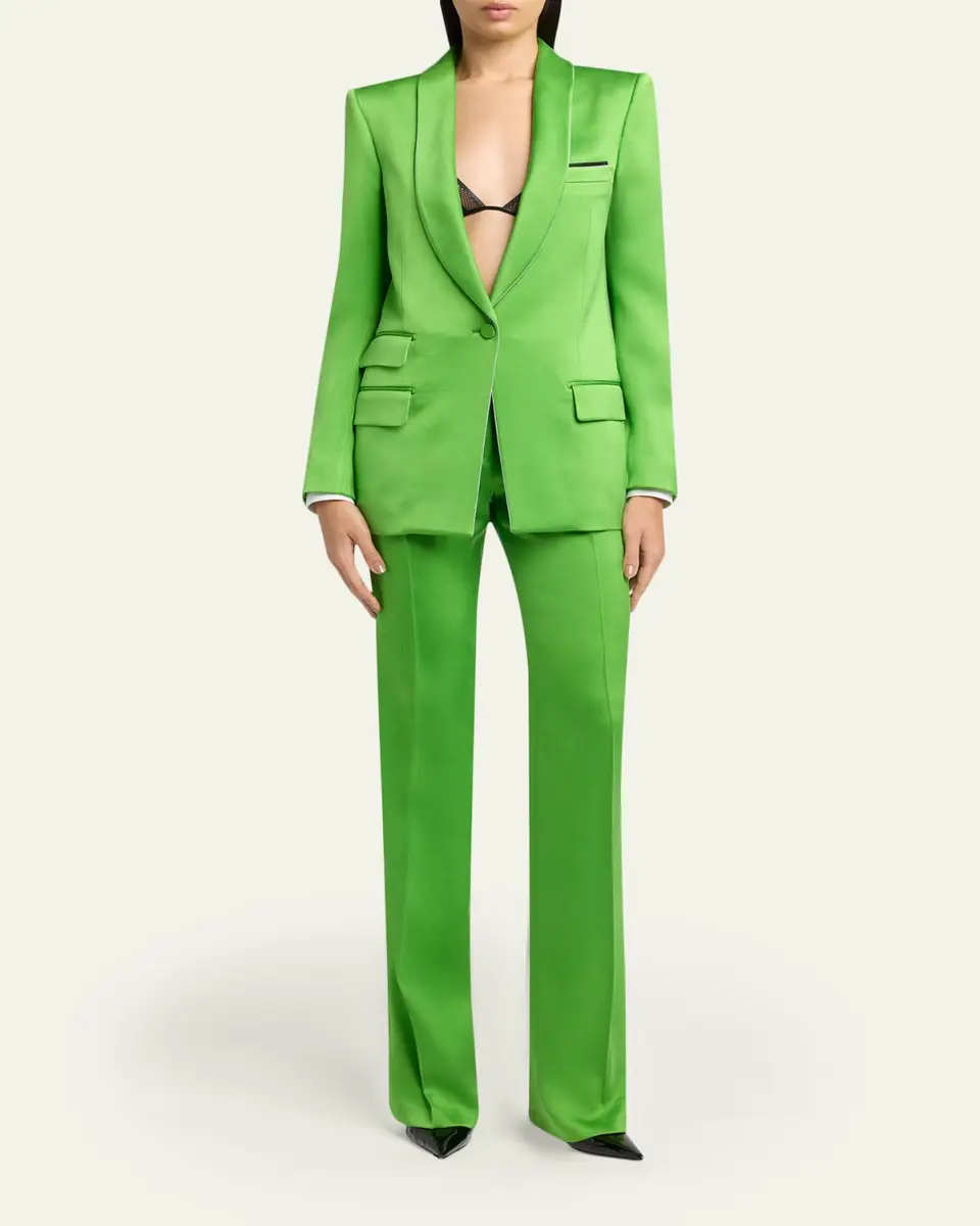 Tom Ford Pleated Silk Straight-Leg Trousers | Thumbnail 2 Tom Ford Pleated Silk Straight-Leg Trousers | Thumbnail 2