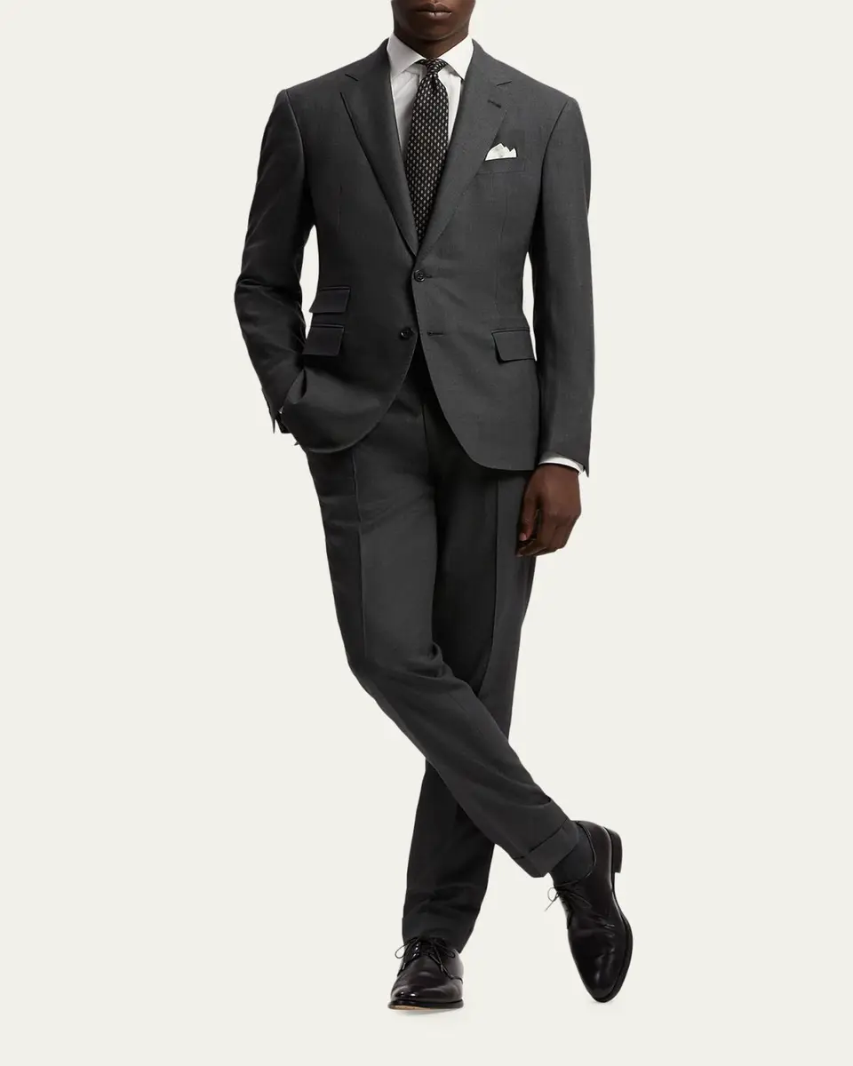 Ralph Lauren Purple Label Men's Kent Hand-Tailored Wool Birdseye Suit | Thumbnail 2