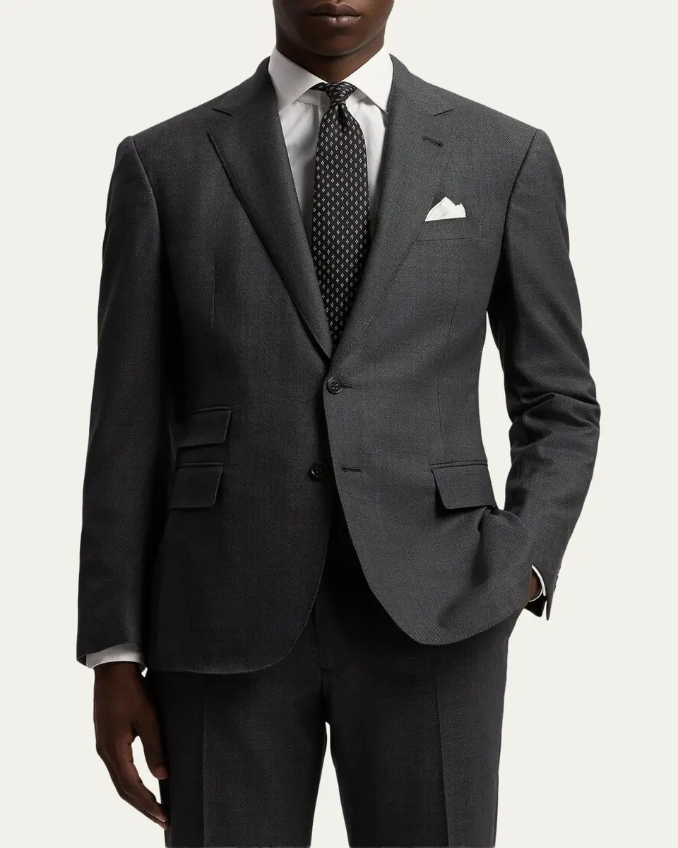 Ralph Lauren Purple Label Men's Kent Hand-Tailored Wool Birdseye Suit | Thumbnail 4