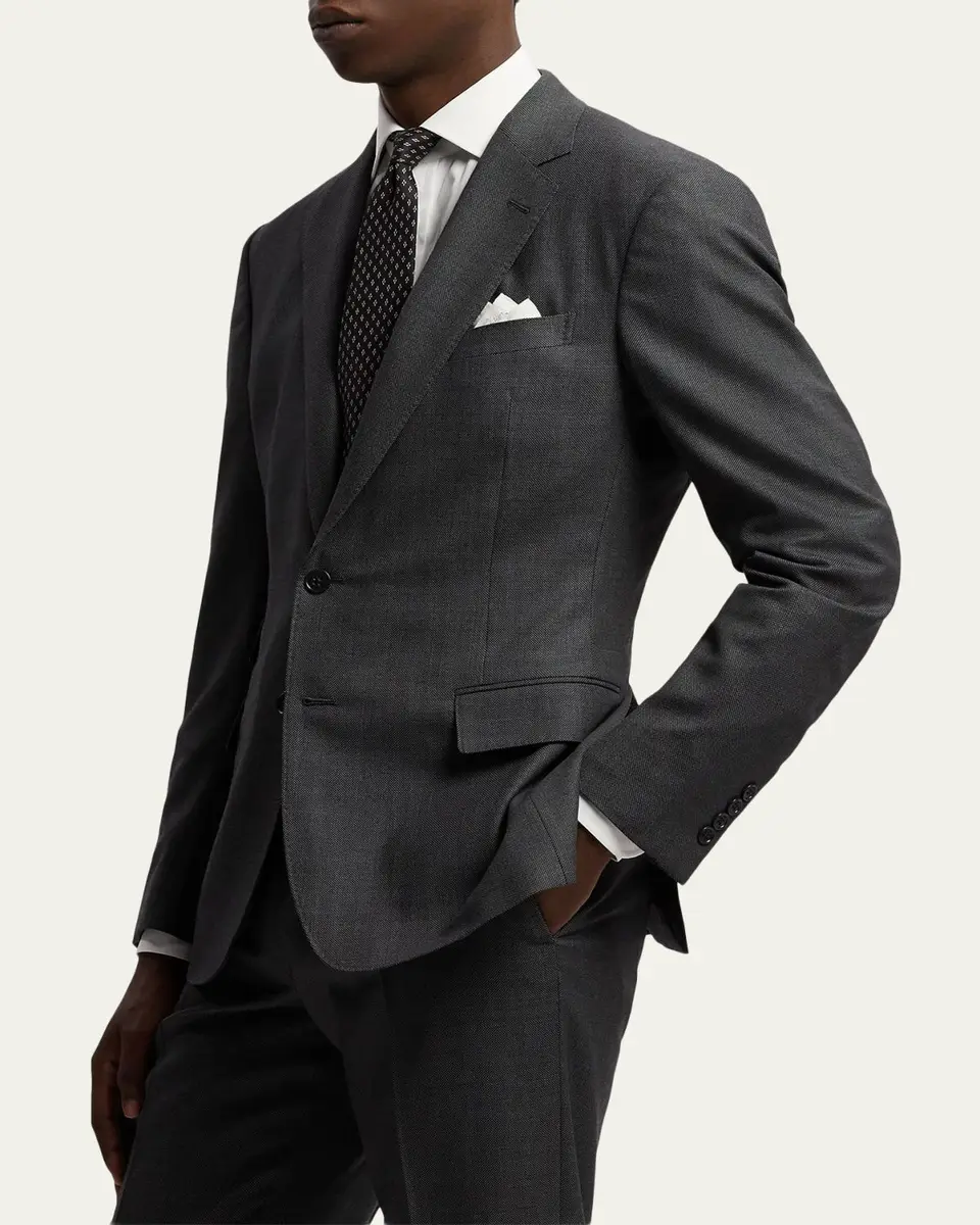 Ralph Lauren Purple Label Men's Kent Hand-Tailored Wool Birdseye Suit | Thumbnail 5