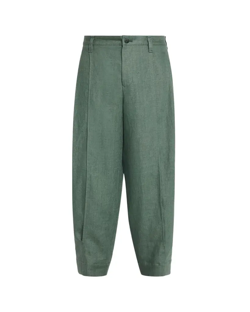 Men's Linen Pleated Tapered-Leg Trousers Men's Linen Pleated Tapered-Leg Trousers