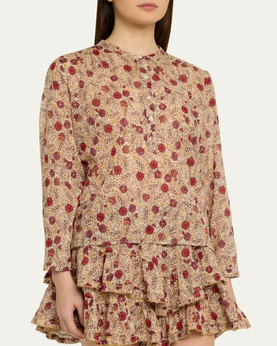 Etoile Isabel Marant Maria Floral Cotton Top | Thumbnail 4 Etoile Isabel Marant Maria Floral Cotton Top | Thumbnail 4