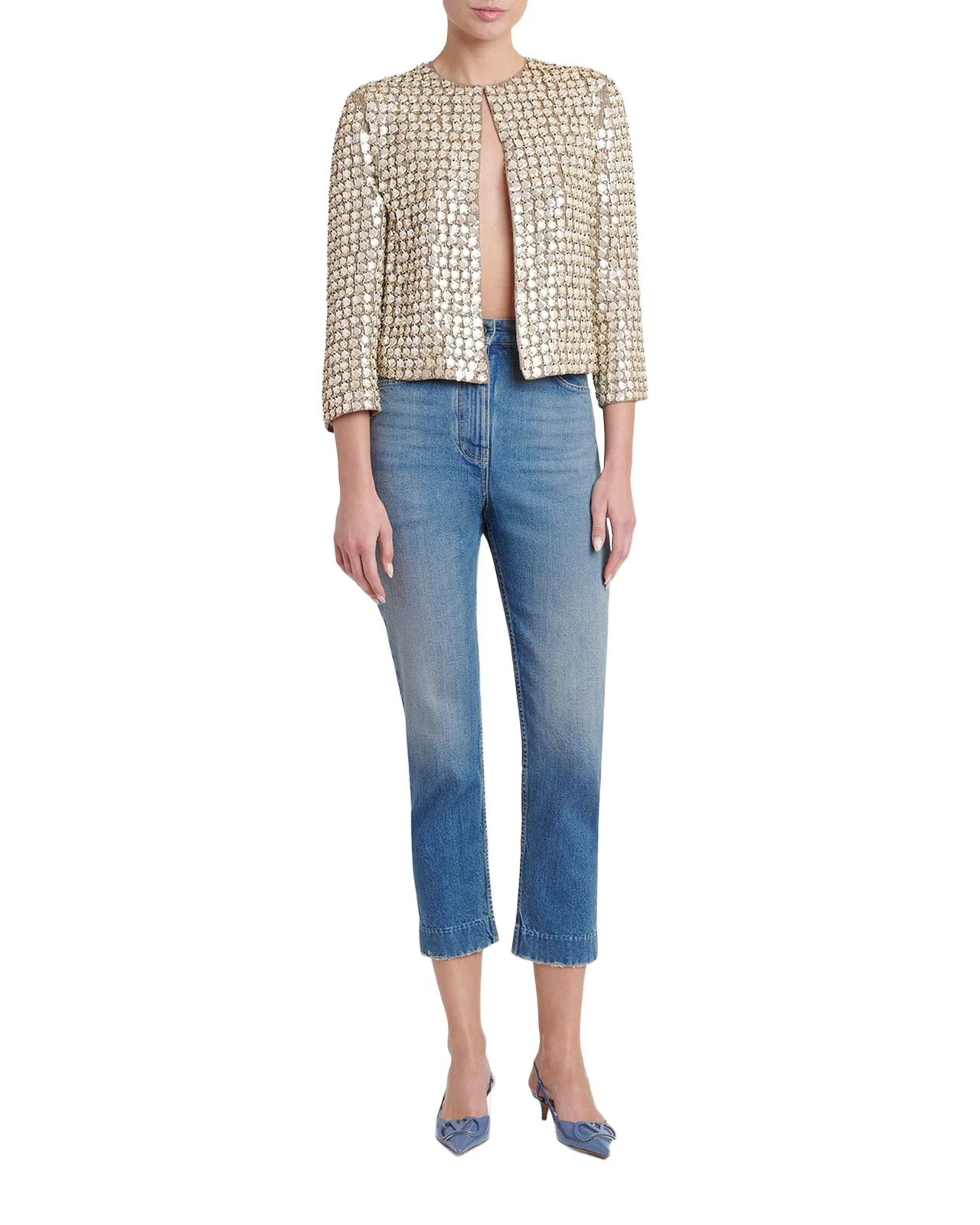Valentino Garavani High-Rise Skinny-Leg Crop Jeans