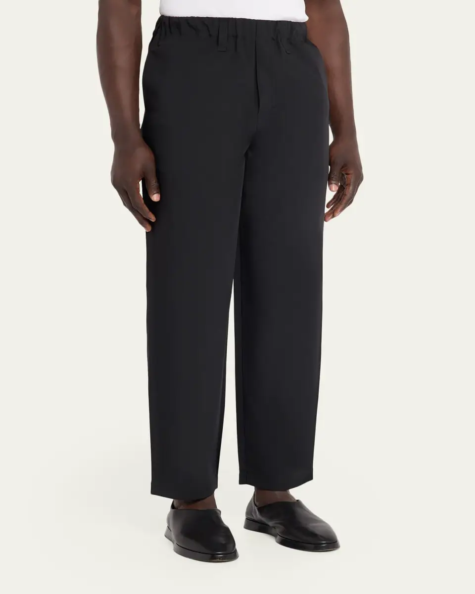 IM MEN Men's Flat Front Elastic-Waistband Trousers | Thumbnail 4 IM MEN Men's Flat Front Elastic-Waistband Trousers | Thumbnail 4