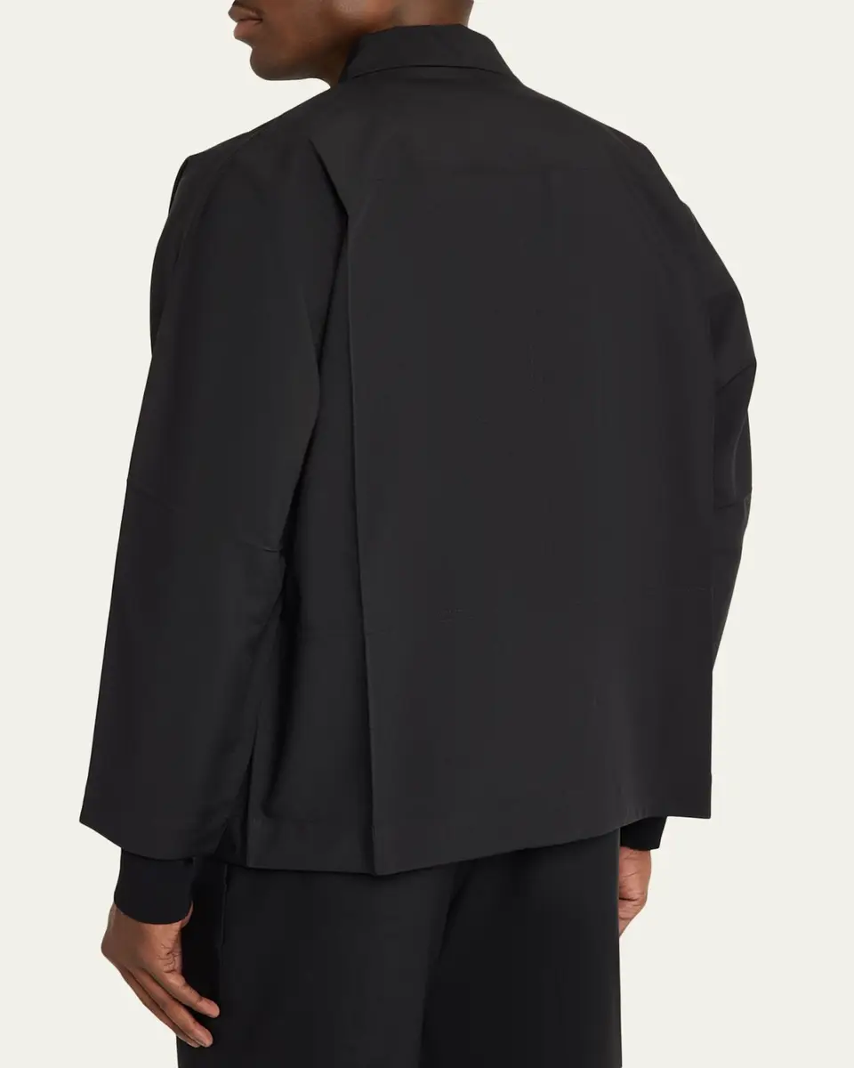 IM MEN Men's Black Flat Loose Fit Jacket | Thumbnail 3 IM MEN Men's Black Flat Loose Fit Jacket | Thumbnail 3