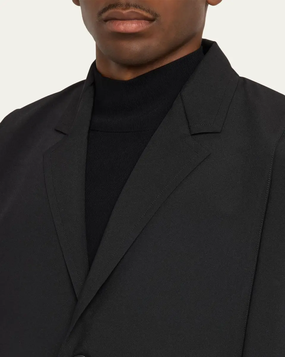 IM MEN Men's Black Flat Loose Fit Jacket | Thumbnail 5 IM MEN Men's Black Flat Loose Fit Jacket | Thumbnail 5