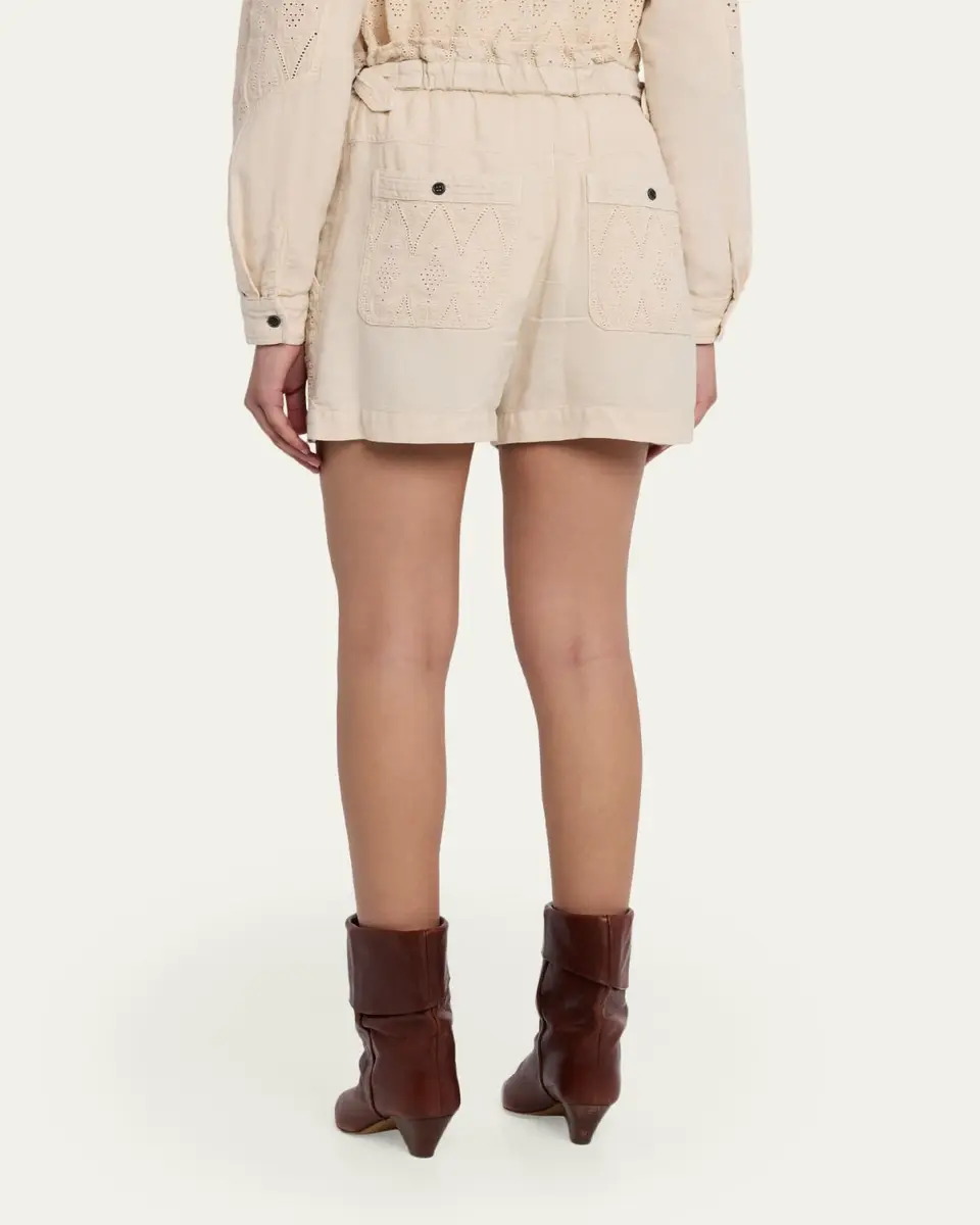 Etoile Isabel Marant Kisha Eyelet-Embroidered Twill Shorts | Thumbnail 3 Etoile Isabel Marant Kisha Eyelet-Embroidered Twill Shorts | Thumbnail 3