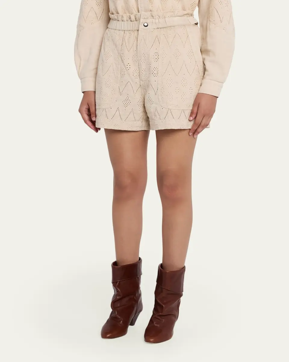 Etoile Isabel Marant Kisha Eyelet-Embroidered Twill Shorts | Thumbnail 4 Etoile Isabel Marant Kisha Eyelet-Embroidered Twill Shorts | Thumbnail 4