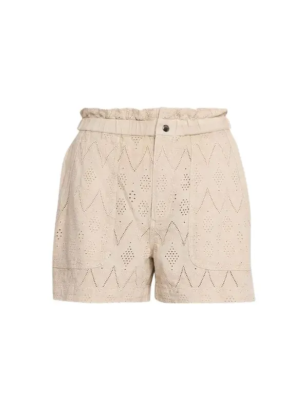 Kisha Eyelet-Embroidered Twill Shorts